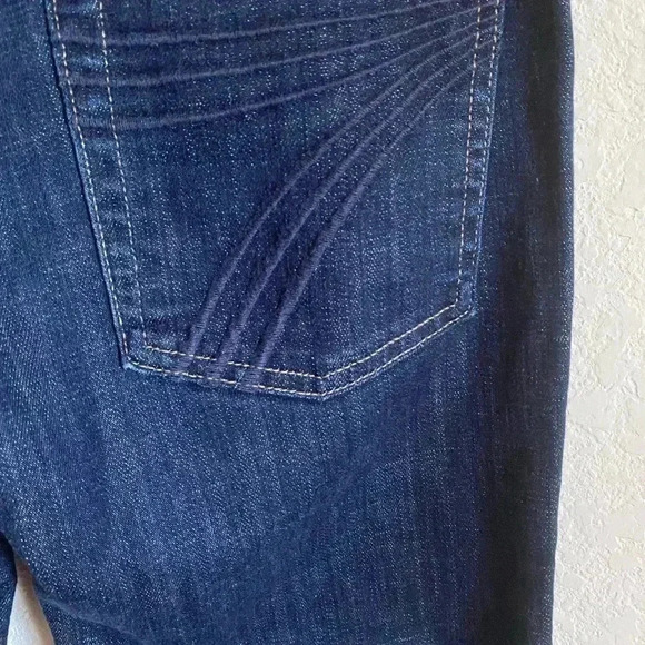 7 For All Mankind Dojo Crop Dark Wash Denim Capri Length Jeans Size 27 - Picture 7 of 9